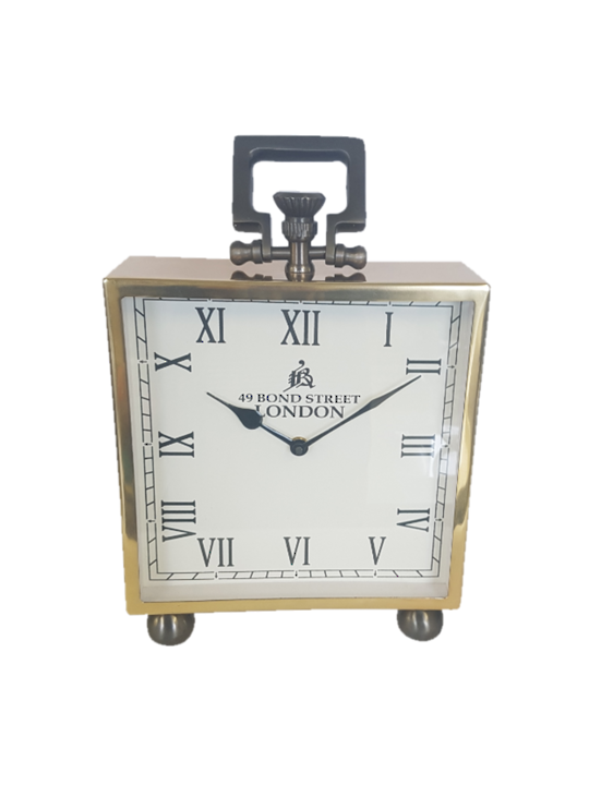 ALUM/STEEL LONDON TABLE CLOCK