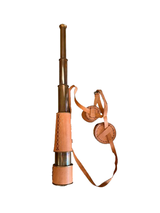 BRASS & LEATHER TELESCOPE