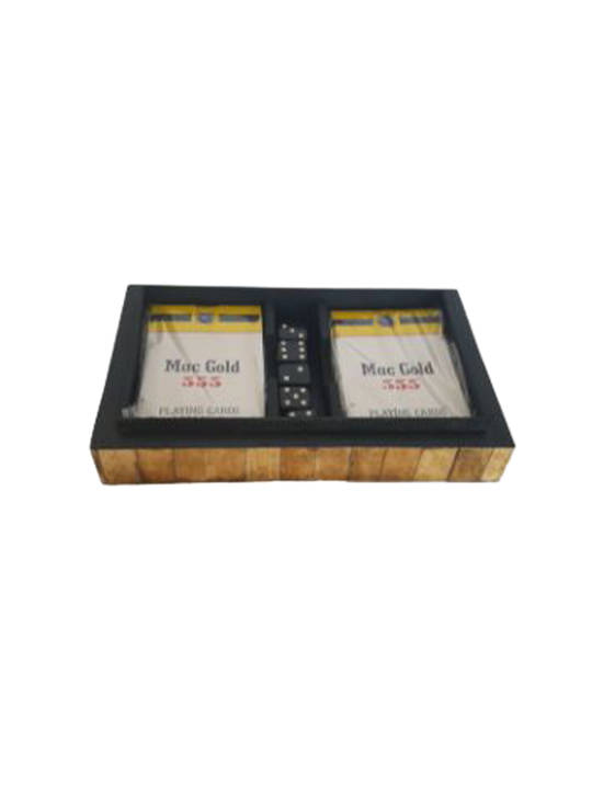 CARD/ DICE BOX ANT FINISH (FOR 2 CARDS) CLEAR TOP