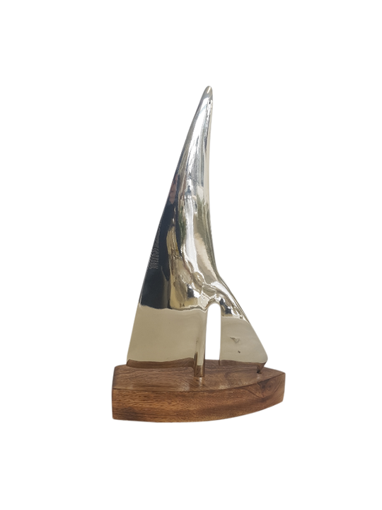 ALUM/BURNT MANGO WOOD SAIL BOAT NKL FINISH