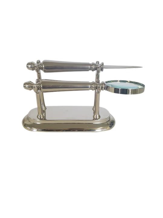 ALUM MAGNIFIER & LETTER OPENER SET/2