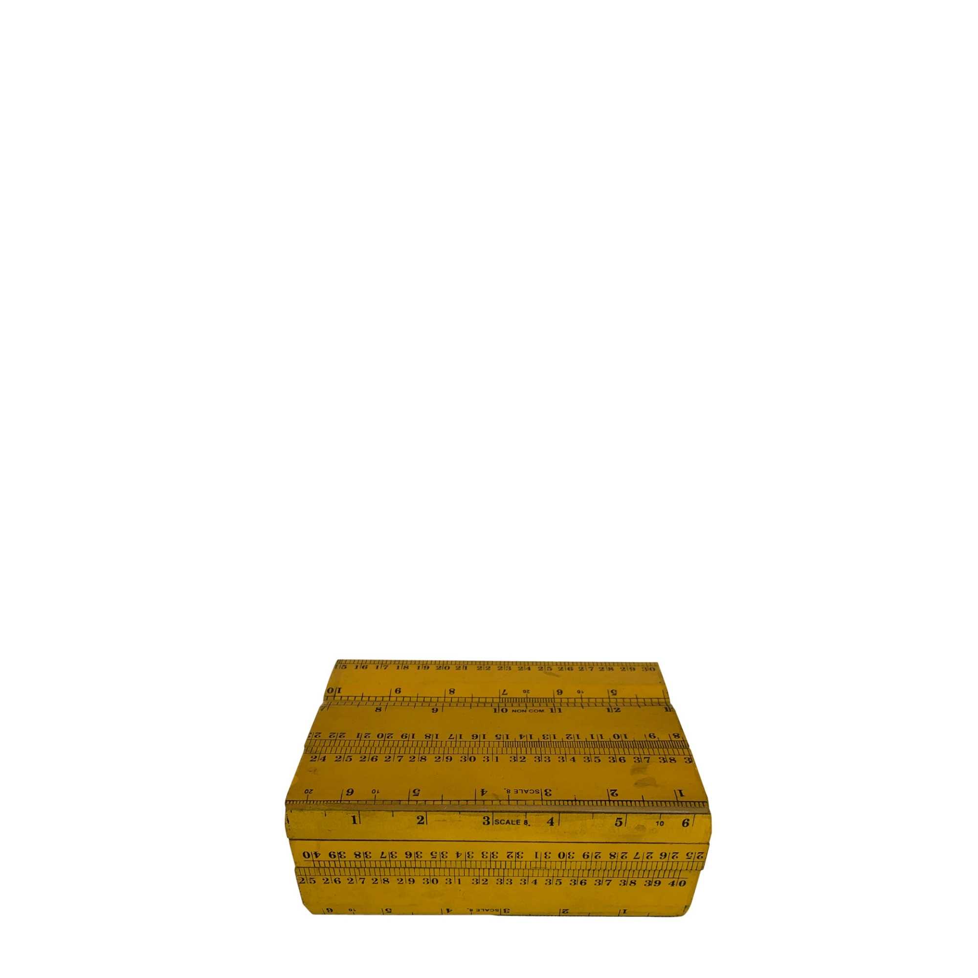 SCALE RULER DECORATIVE BOX YELLOW