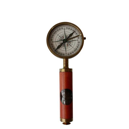 COMPASS WITH LEATHER HANDLE