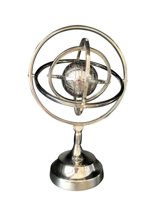 ALUM ARMILLARY WITH GLOBE