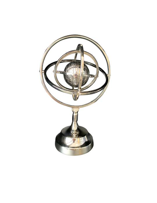 ALUM ARMILLARY WITH GLOBE