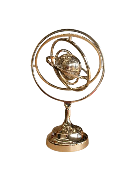 ALUM ARMILLARY WITH GLOBE
