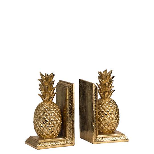 PINEAPPLE BOOKENDS GOLD SET OF 2