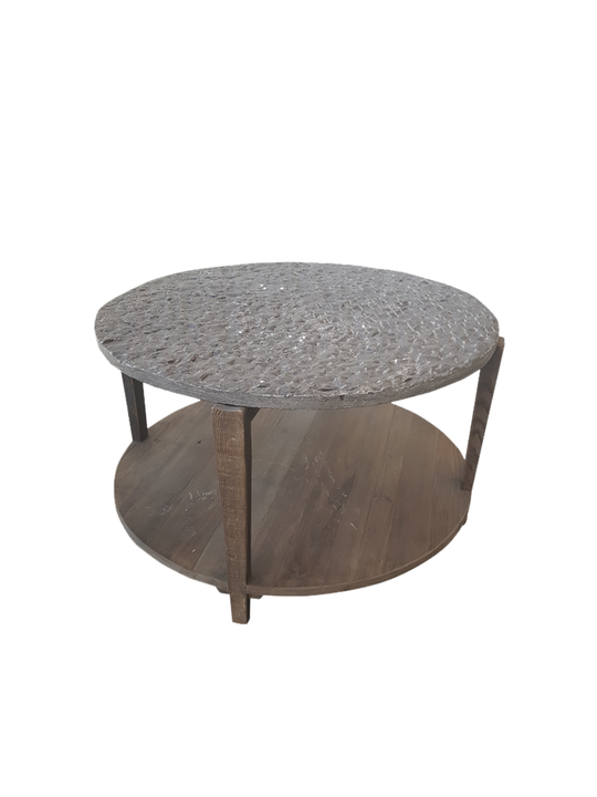 *COFFEE TABLE WITH HANDCRAFTED BLUESTONE TOP