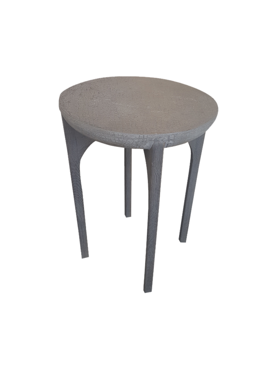 *SIDE TABLE WITH CROCODILE CONCRETE TOP OAK BASE