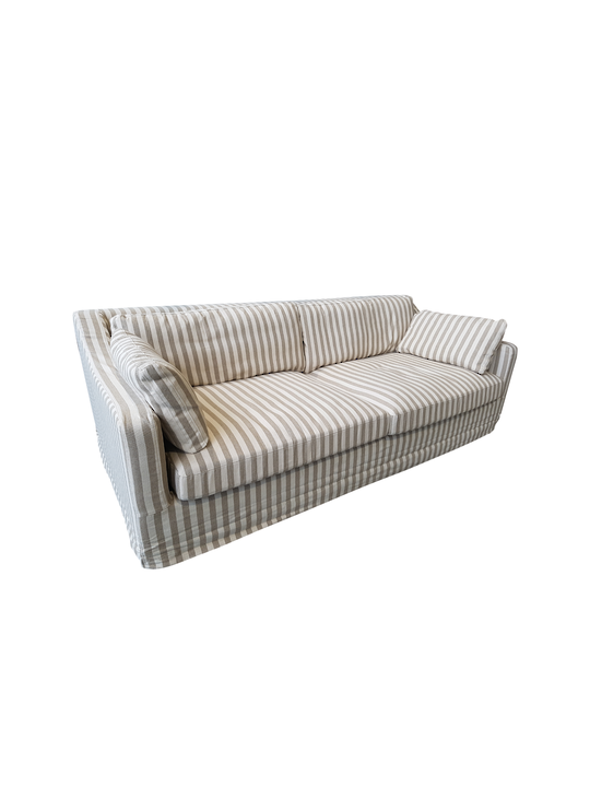 CONNECTICUT SOFA 3 SEATER WIDE STRIPE MIDDLE BROWN