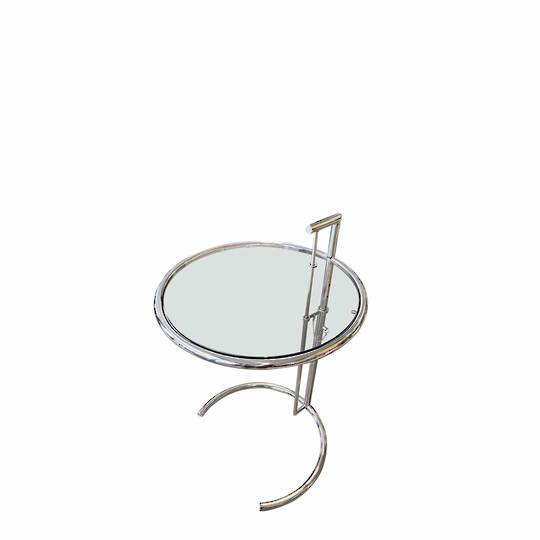 ADJUSTABLE ROUND SIDE TABLE SILVER
