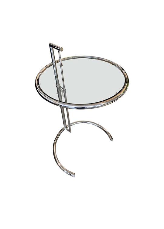 ADJUSTABLE ROUND SIDE TABLE SILVER