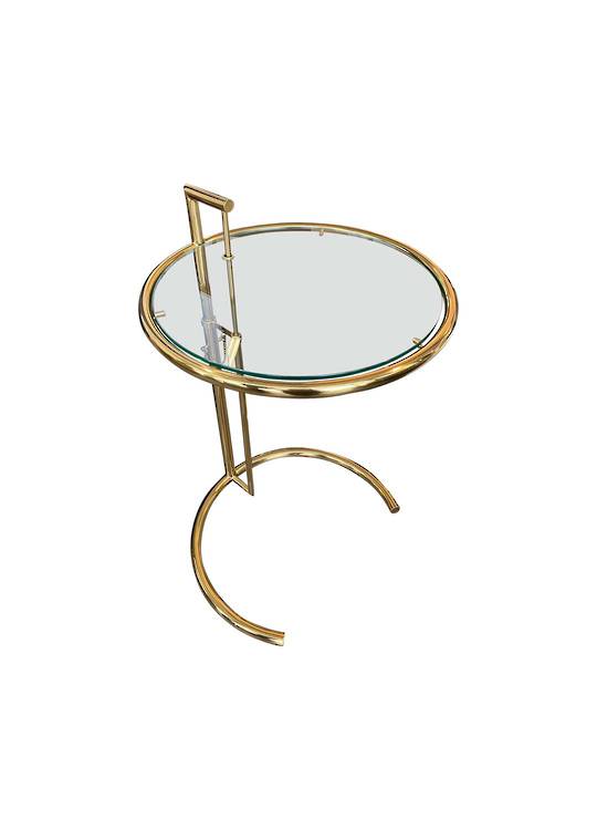 ADJUSTABLE ROUND SIDE TABLE GOLD