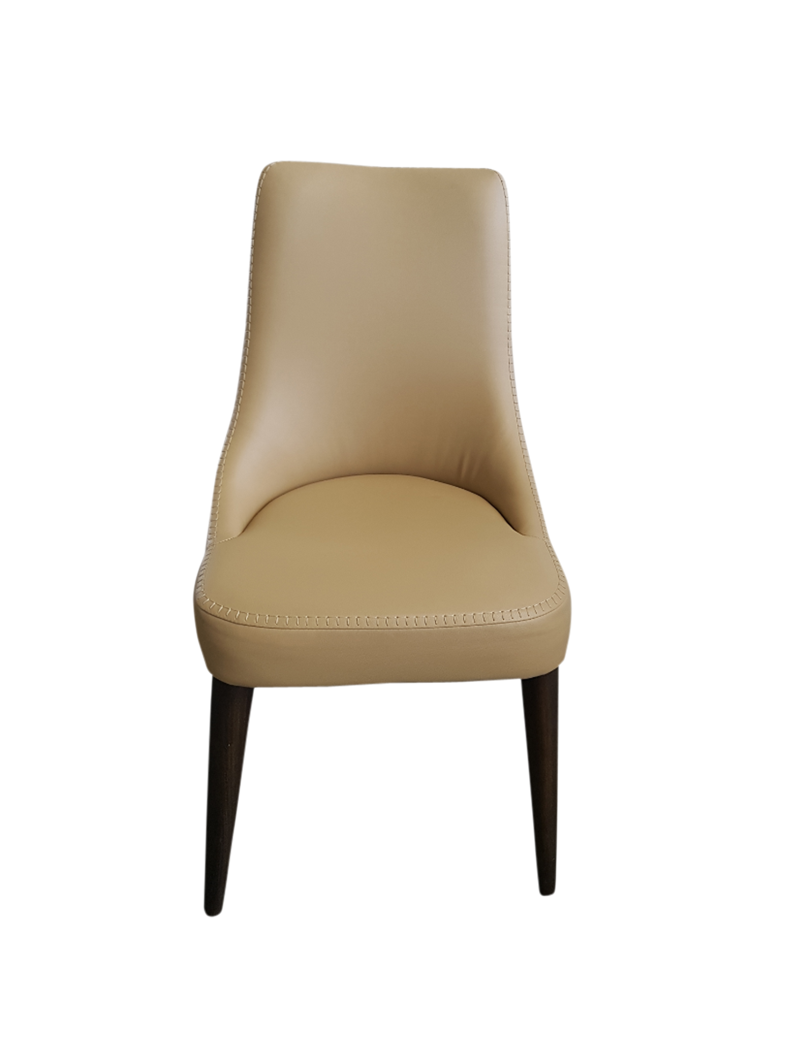 *CAMEL BLANKET STITCHED DINING CHAIR PU LEATHER