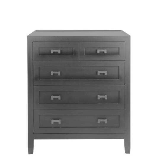 LEONARD ISLAND LIFE CHEST OF 5 DRAWERS BLACK