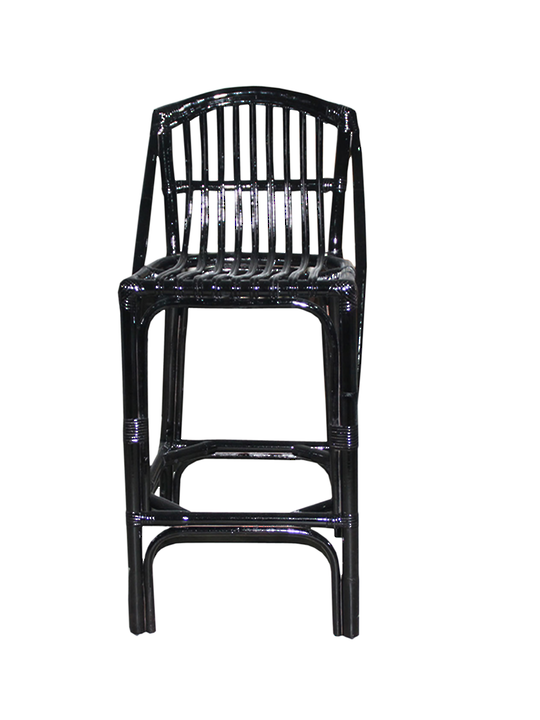 *ISLAND LIFE BAR STOOL BLACK RATTAN
