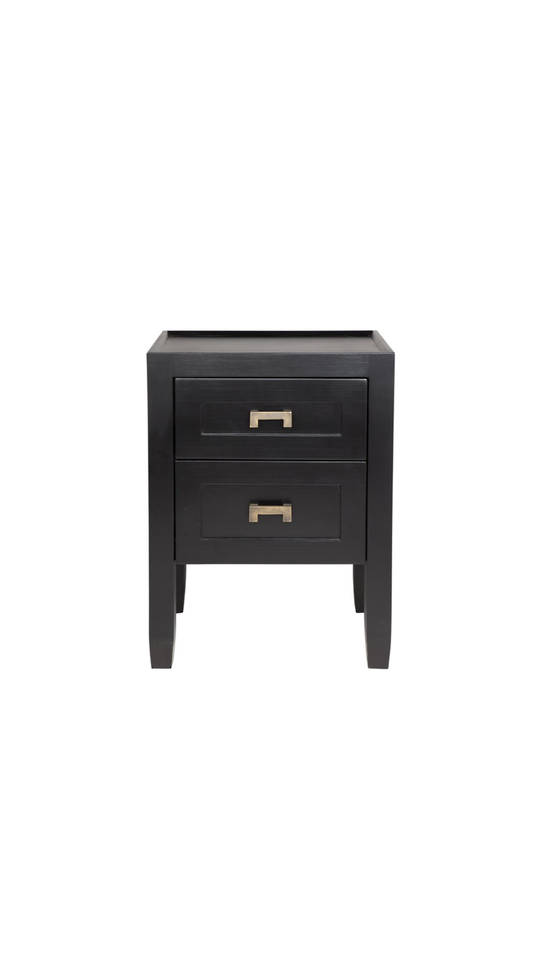 LEONARD ISLAND SMALL COMMODE BEDSIDE TABLE BLACK