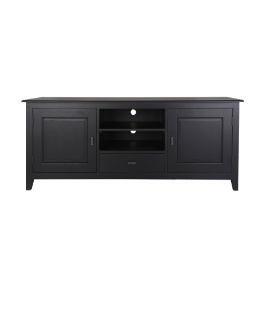 MIAMI MEDIA UNIT BLACK 1 DRAWER / 2 CUPBOARDS