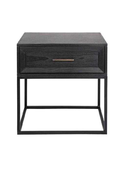 CHICAGO SIDE TABLE BLACK WITH METAL FRAME