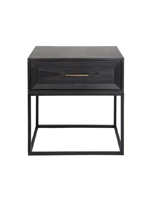 CHICAGO SIDE TABLE BLACK WITH METAL FRAME