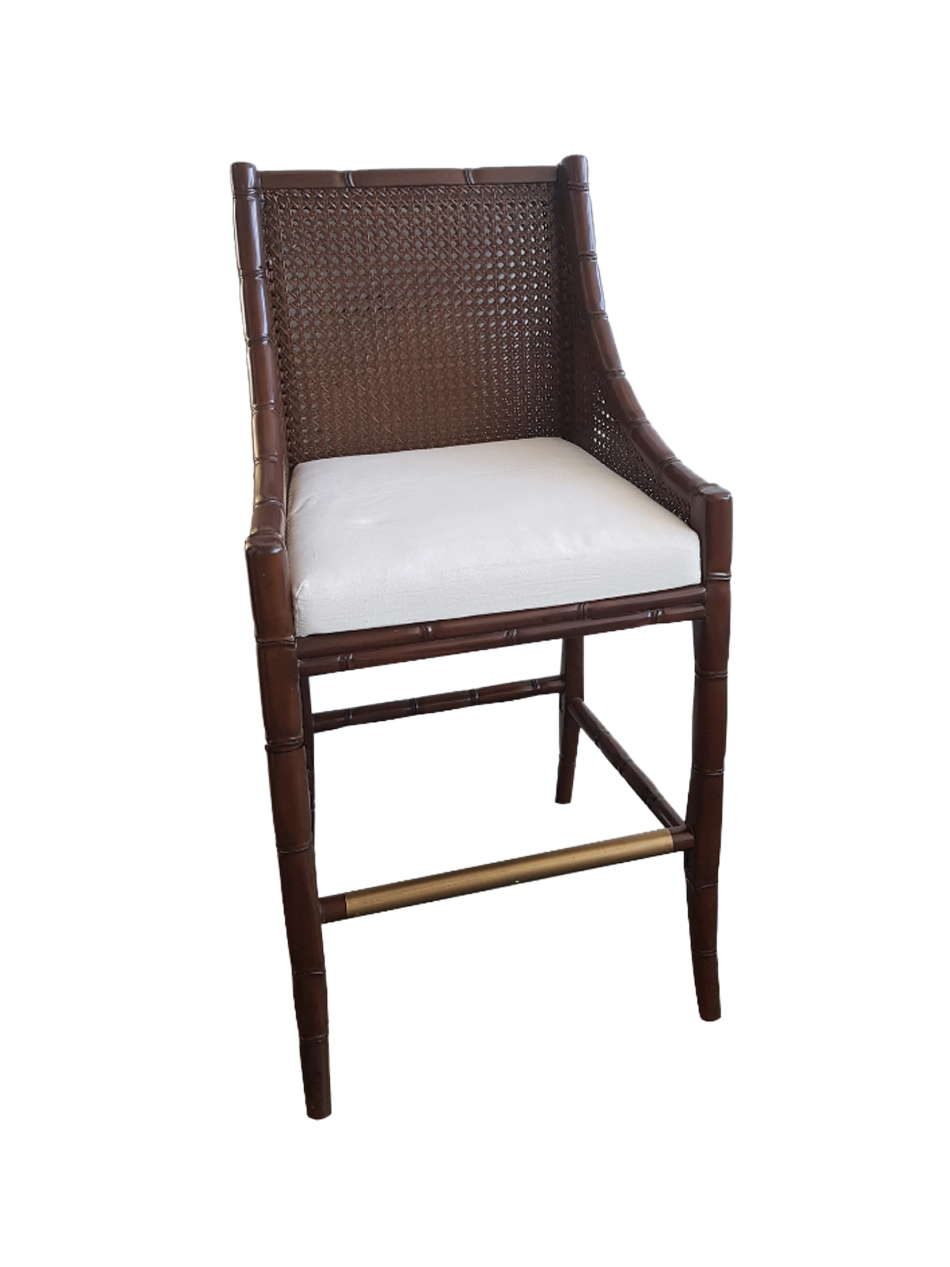 *PLANTATION BAR STOOL DOUBLE CANE MAHOGANY
