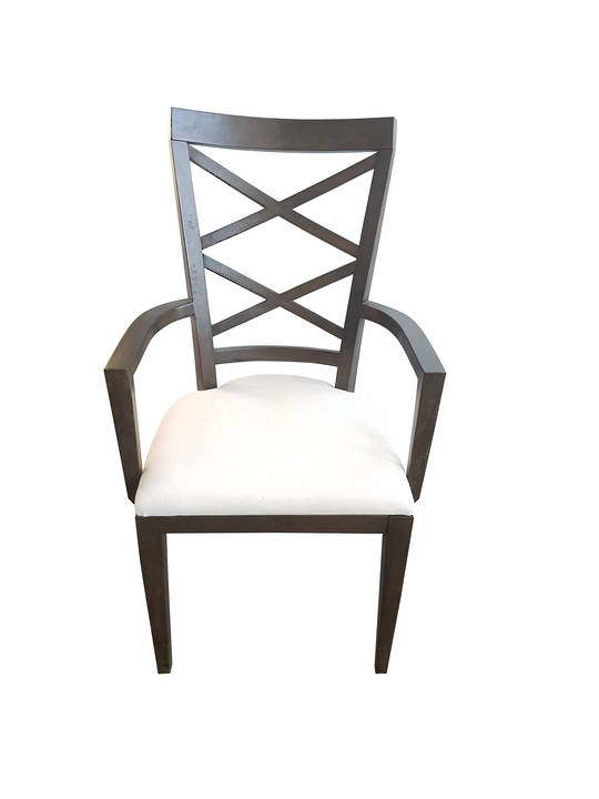 *DOUBLE CROSS BACK ARM CHAIR DARK