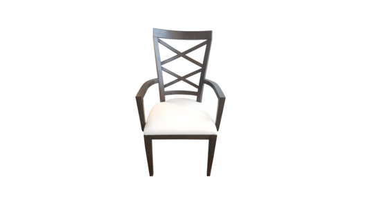 DOUBLE CROSS BACK ARM CHAIR DARK