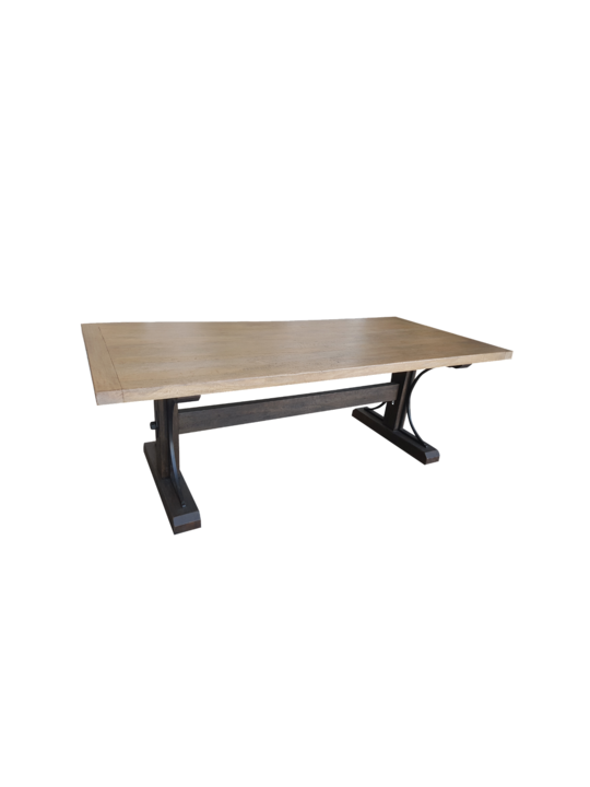 *DINING TABLE MANGO TOP WITH METAL TRIM ON LEGS