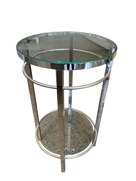 *SS SIDE TABLE ROUND 45.5 D TWO SHELF