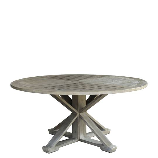 ISLAND LIFE ROUND DINING TABLE WITH SLATS GREY
