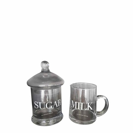 MILK & SUGAR GLASS SET - MIN 2