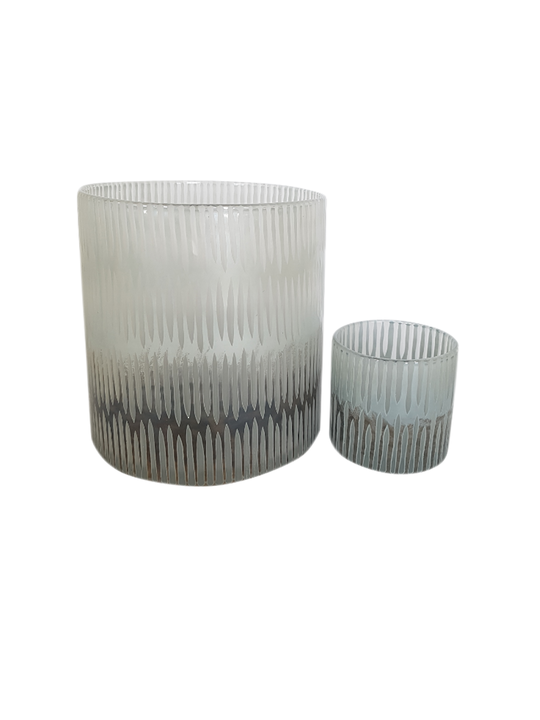 VERTICAL CUT SMOKY GLASS LARGE 21CM - MIN 2