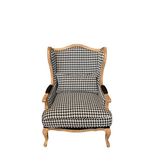 HOUNDSTOOTH BLACK & WHITE OCCASIONAL CHAIR