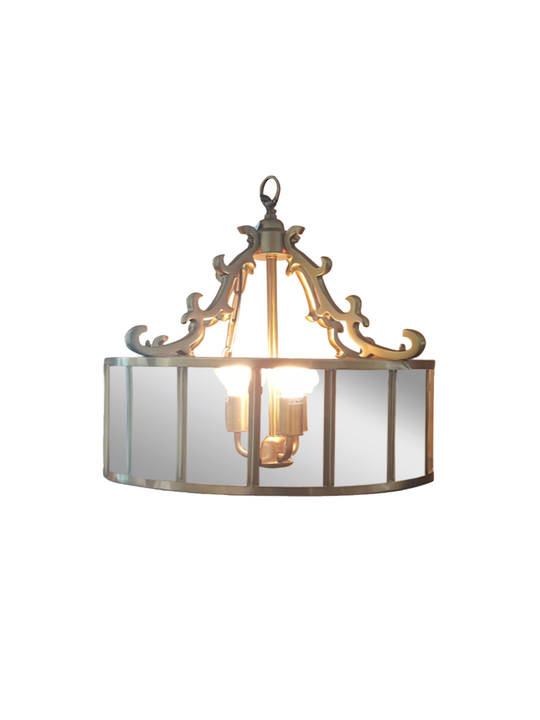 BRASS ANIQUE GLASS PENDANT LIGHT