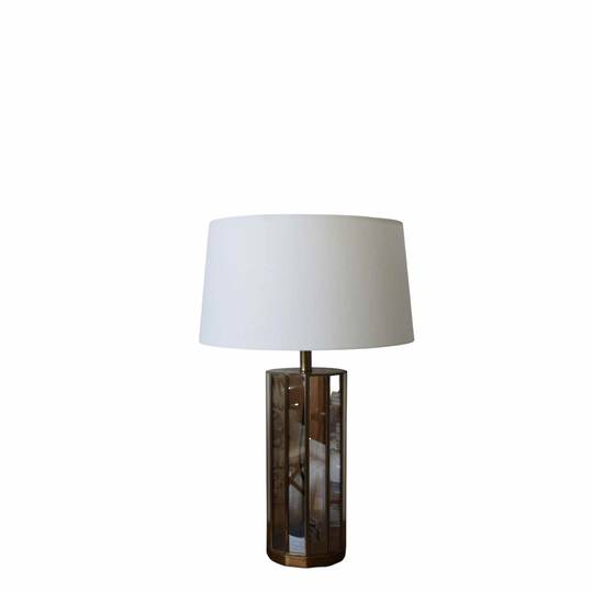 GOLD MIRROR DETAIL TABLE LAMP