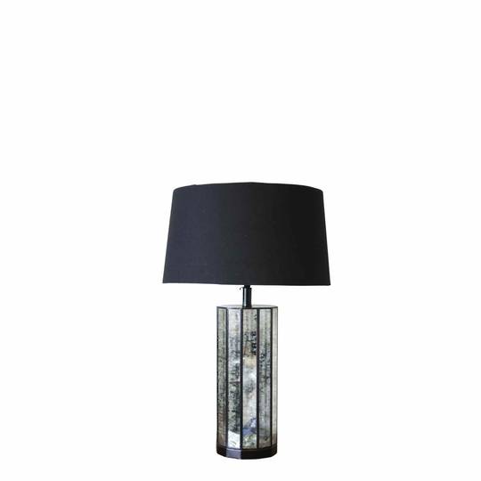 SILVER MIRROR DETAIL TABLE LAMP