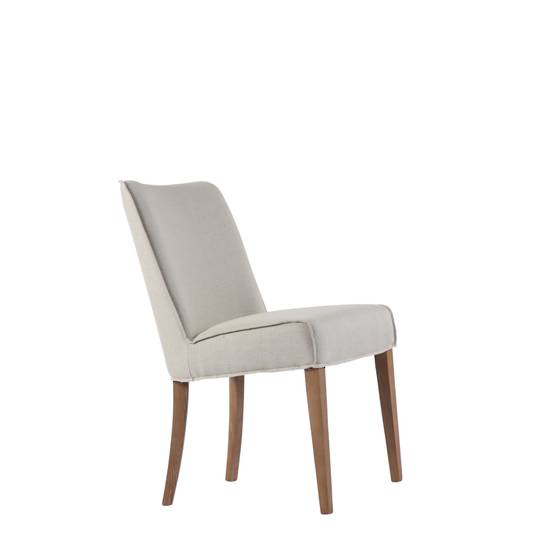 BIANCA DINING CHAIR  CREAM FABRIC WITH WASHED OAK LEG