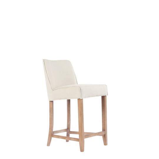 BIANCA COUNTER STOOL FABRIC CREAM WITH WASHED OAK LEG