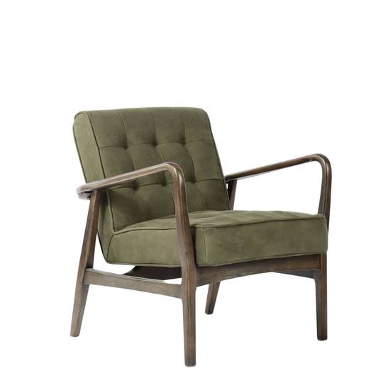 VALENTINO OCCAISIONAL CHAIR FABRIC WITH DARK OAK FRAME