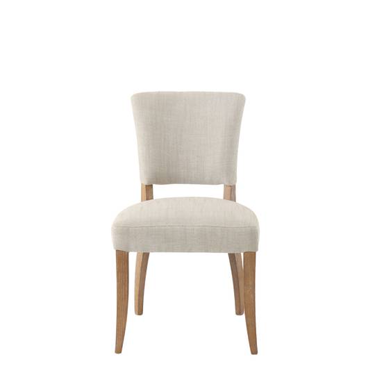 BELLE FABRIC DINING CHAIR WITH OAK LEG