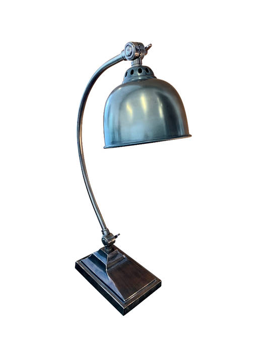 ALUMINIMUM/BRASS TABLE LAMP ANTIQUE SILVER FINISH