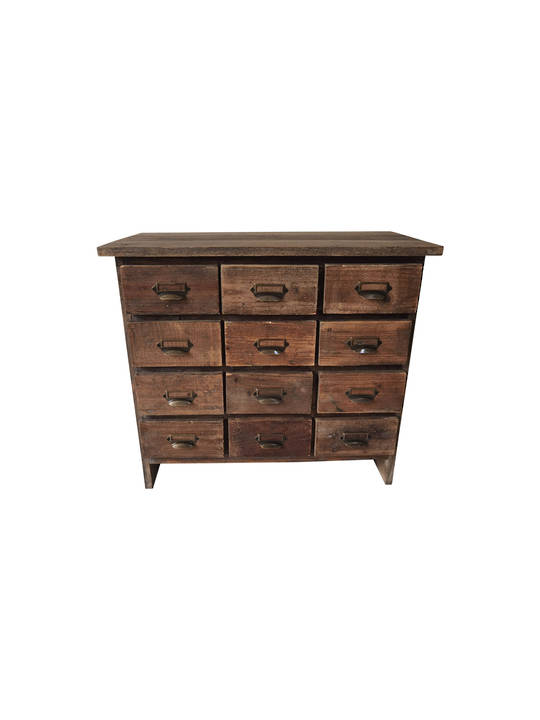 TABLE TOP 16 DRAWER WOODEN CABINET