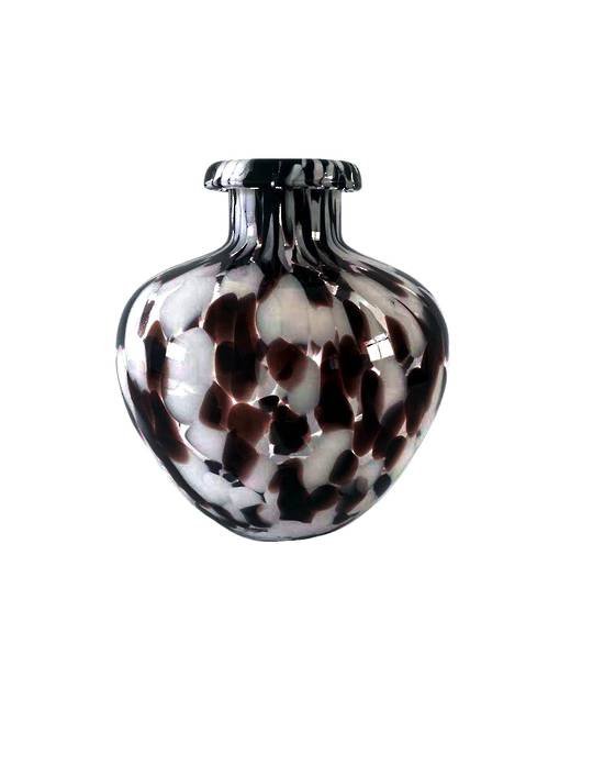 PEAR SHAPE WHITE & BLACK SPOTTY VASE - MIN 2