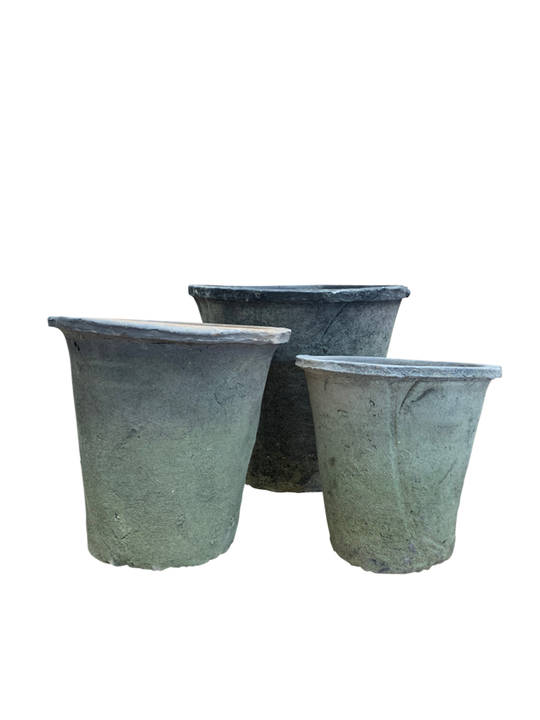 ANTIQUED BLACKSTONE AZALEA POT SET 3