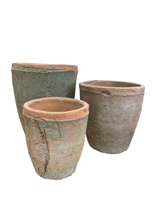 ANTIQUED REDSTONE TALL VASE SET 3