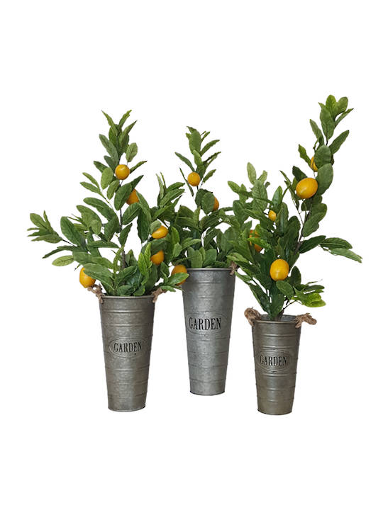 VINTAGE SET/3 FLORIST ZINC POTS
