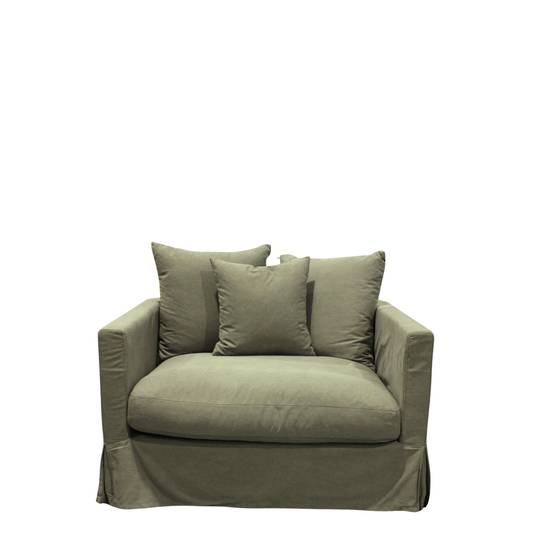 LUXE SOFA 1 SEATER FOREST GREEN SLIP COVER