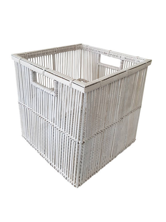 BAMBOO AND RATTAN MAGAZINE BASKET (SMALL)