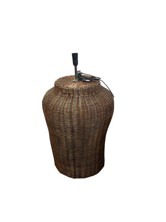 RATTAN BROWN LAMP BASE MED