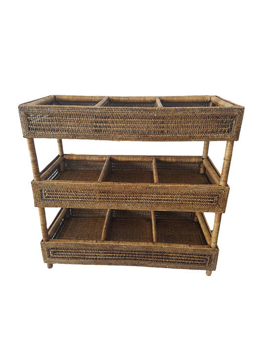 STORAGE TABLE WITH 9 DROP TRAYS
